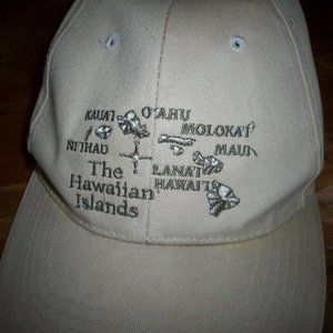 Surfwear Hawaiian Classics Baseball Cap Beige Hawaiian Islands Strap Back Hat